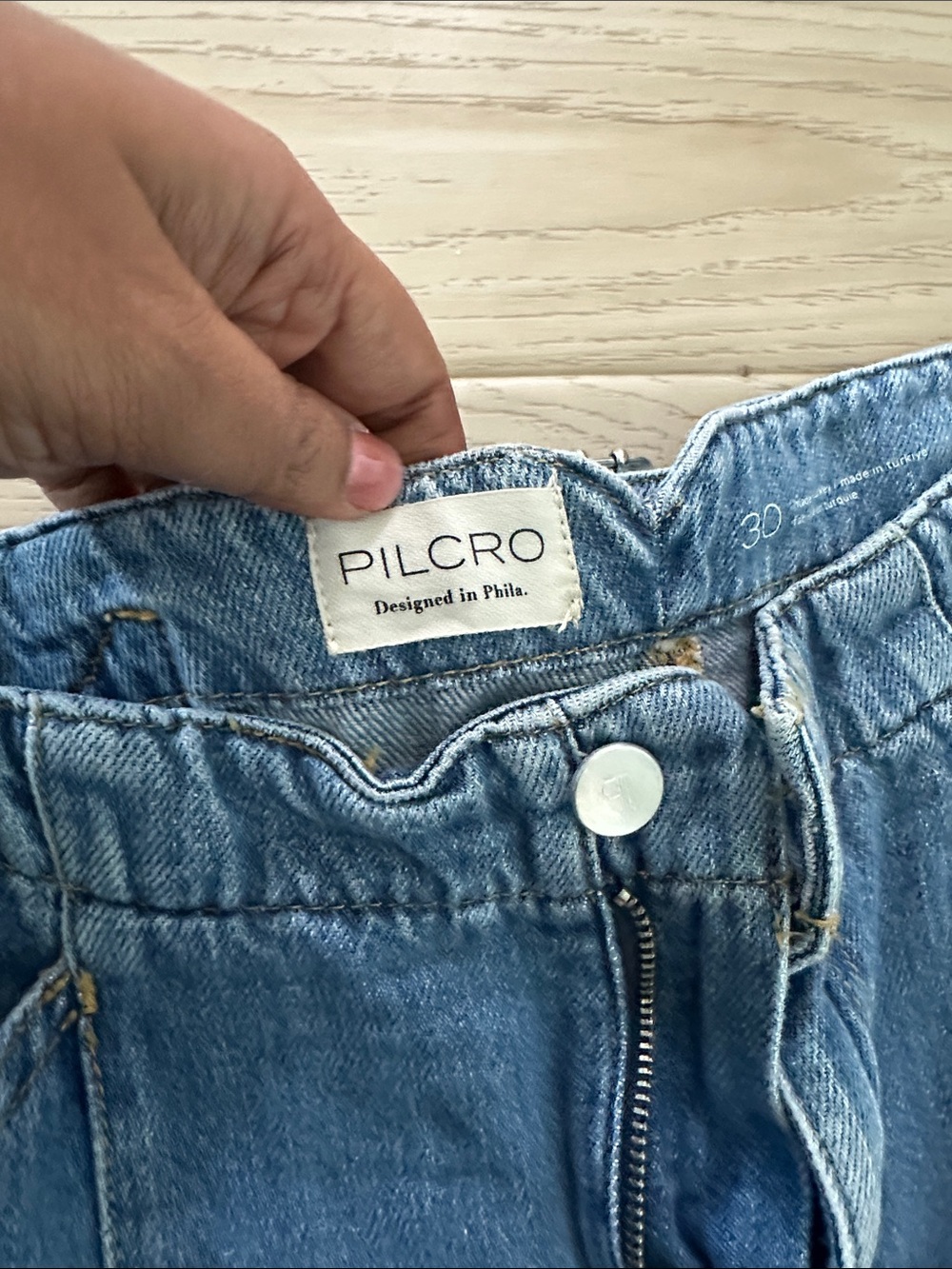 Pilcro Wide-Leg Crop Jeans — Medium Blue - Picture 2 of 4